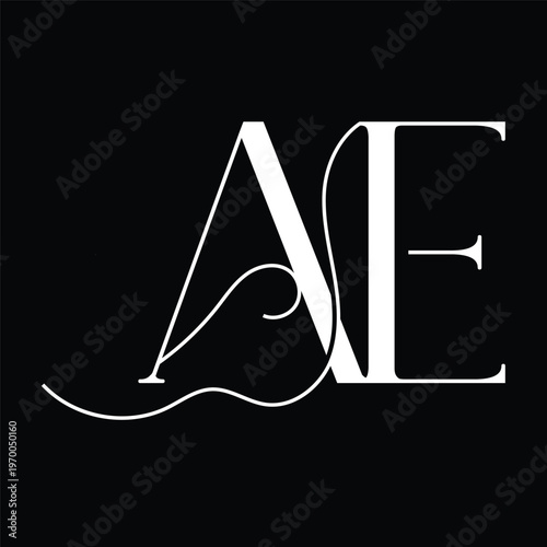Initial letter AE logo design