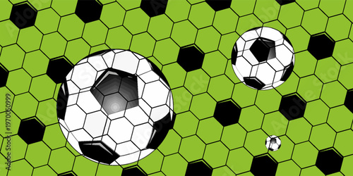 Football seamless pattern. Ball texture background. Flat style. Repeating ball pattern. Soccer ball pattern. Vector illustration.