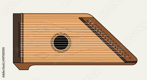 Hammered Dulcimer Instrument Illustration