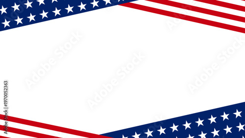 American Flag Border Background With Stars and Stripes Patriotic Frame for Independence Day Designs