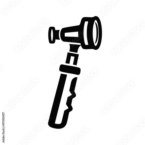 Otoscope medical icon. Ear examination tool vector illustration. Flat design isolated on transparent background