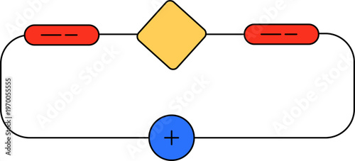 Vector illustration of various flowchart and process diagram icons in colorful style, suitable for infographics, presentations, and digital projects.