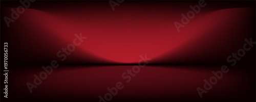 Abstract gradient podium background. Empty red 3D studio background. Clean scene for product presentation mockup template. eps 10