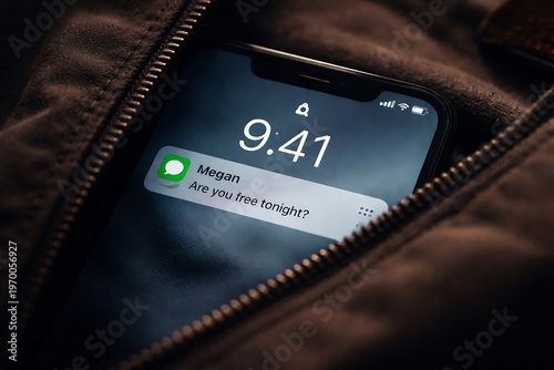 Incoming Text Message Notification on Smartphone Screen