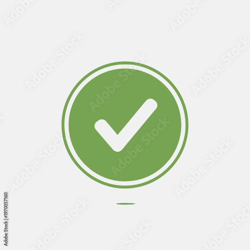 Perfect green checkmark icon for successful completion, validation, and approved tasks, representing correctness and positive outcomes in digital interfaces and automated systems