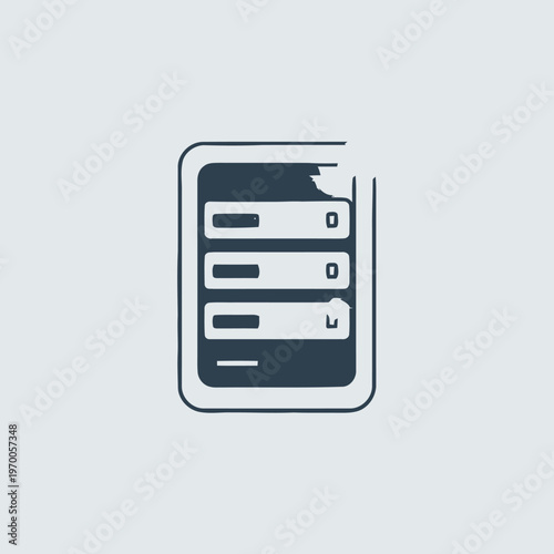 Clean graphic vector icon illustrating an incomplete or damaged document, symbolizing missing data, administrative errors, or unresolved issues in business operations and digital task management