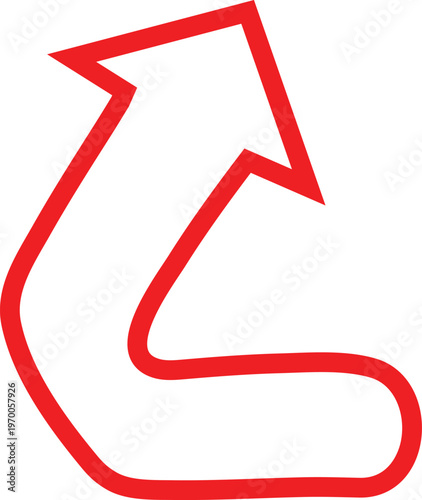 Vector illustration of red and green arrow icons showing direction and growth concept for business design