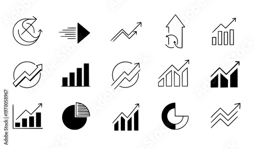 Geometric Arrow Icons – Abstract Business Progress Vector Symbol Set