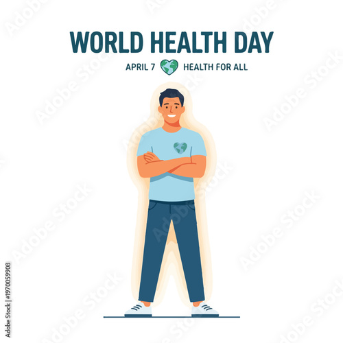 vector happy person celebrating "World Health Day" 22