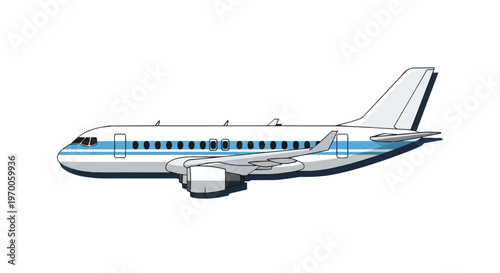 Side View Illustration of a Commercial Passenger Airplane