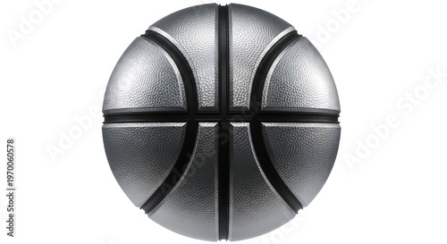 3d metallic basketball with glossy finish isolated on white background