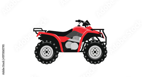 Red All-Terrain Vehicle ATV Quad Bike Illustration