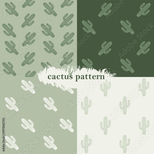 Boho Desert Seamless Pattern Collection with Cactus