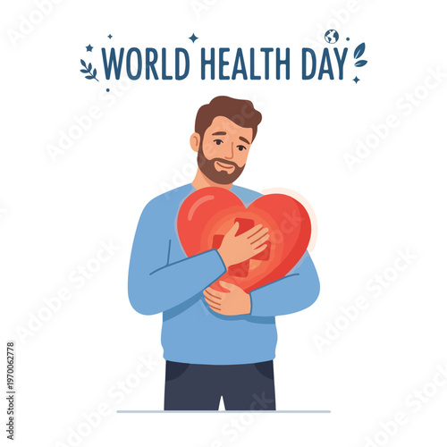 vector happy person celebrating "World Health Day" 20