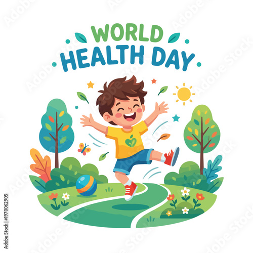 vector happy person celebrating "World Healthy Day" 22