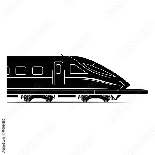 Sleek High-Speed Train Silhouette Vector Illustration.