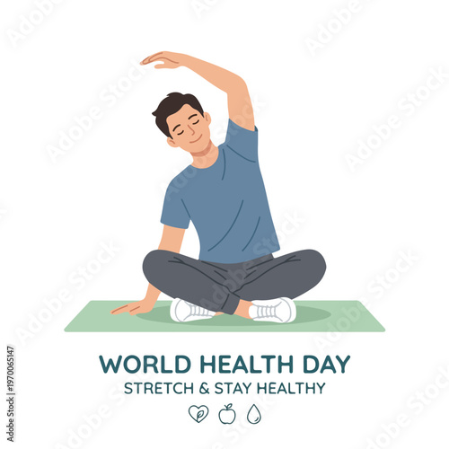 vector happy person celebrating "World Health Day" 24