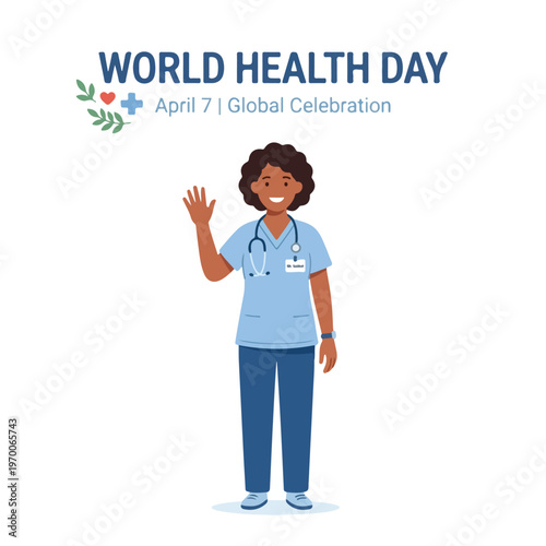 vector happy person celebrating "World Health Day" 16