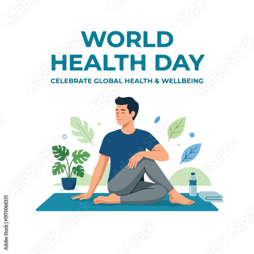 vector happy person celebrating "World Health Day" 14