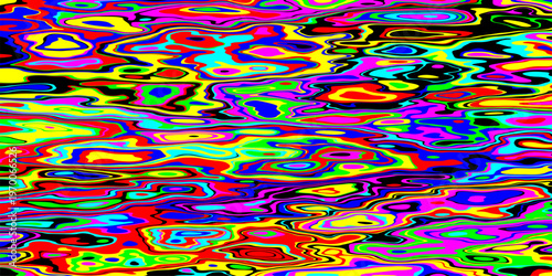 vibrant psychedelic liquid waves flowing through a surreal neon dreamscape with dynamic abstract contours and hypnotic fluid patterns