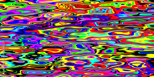 vibrant psychedelic liquid waves flowing through a surreal neon dreamscape with dynamic abstract contours and hypnotic fluid patterns