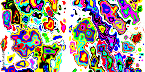 vibrant psychedelic liquid waves flowing through a surreal neon dreamscape with dynamic abstract contours and hypnotic fluid patterns