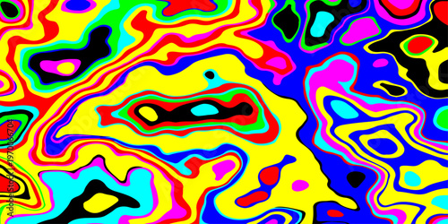 vibrant psychedelic liquid waves flowing through a surreal neon dreamscape with dynamic abstract contours and hypnotic fluid patterns