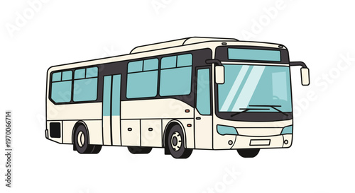 Hand Drawn Illustration of a Modern Public Transit Bus