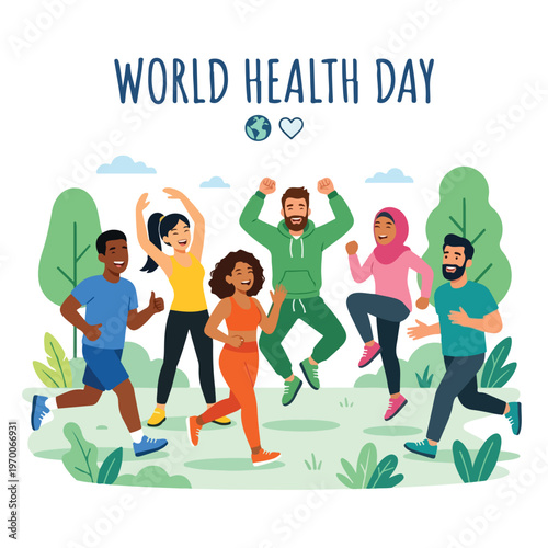 vector of people celebrating "World Healthy Day" 07