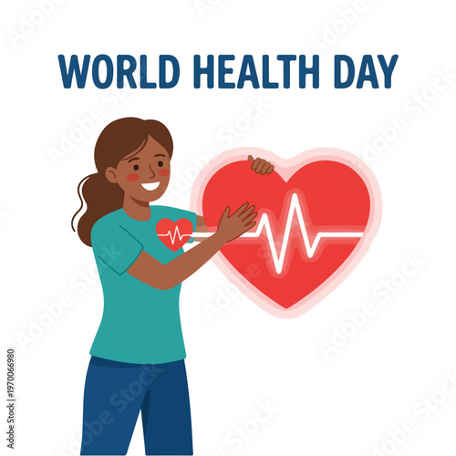 vector happy person celebrating "World Health Day" 13