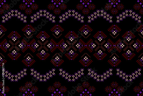 Minimal geometric seamless pattern with clean structured shapes and balanced spacing. Modern repeating background ideal for textile, fabric, wallpaper, wrapping paper, and surface design.