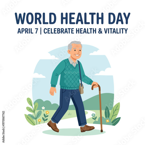 vector happy person celebrating "World Health Day" 10