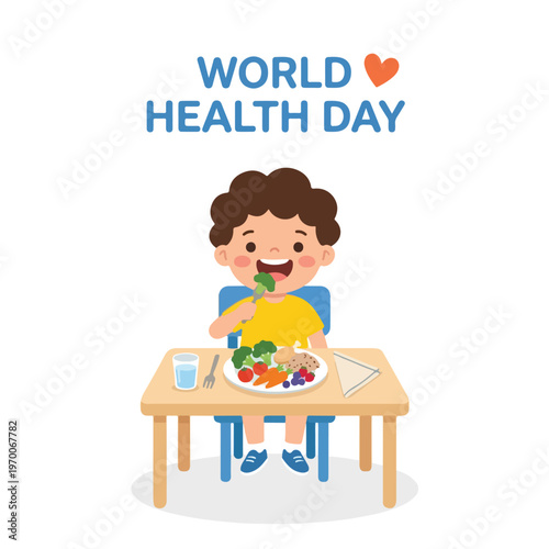vector happy person celebrating "World Healthy Day" 10