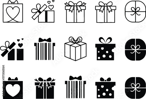 Two female profile icons outline and solid fill versions