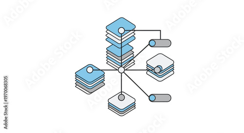 Database servers network architecture system.