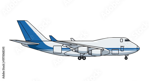 Vector illustration of a large cargo airplane isolated on white background