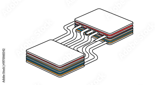 Circuit board with colorful wires connected.