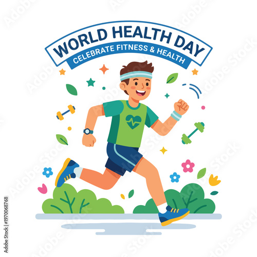 vector happy person celebrating "World Health Day" 05