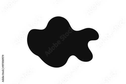 Blob graphic element with irregular curves and smooth rounded edges in solid black color on a white background, abstract shape