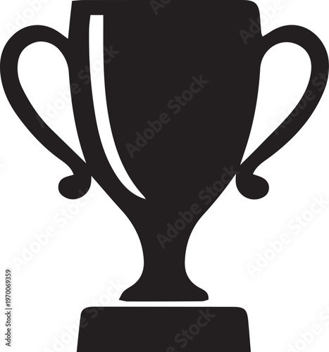 Black silhouette of a trophy cup a symbol of victory and achievement isolated on a white background for design