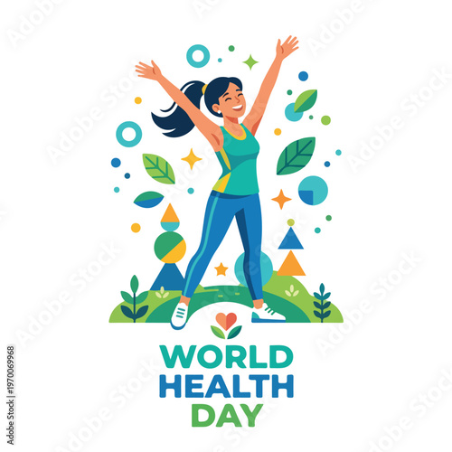 vector happy person celebrating "World Healthy Day" 1