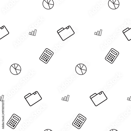 Business icon pattern mixed elements minimal layout