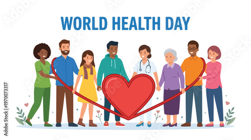 vector of people celebrating "World Healthy Day" 02