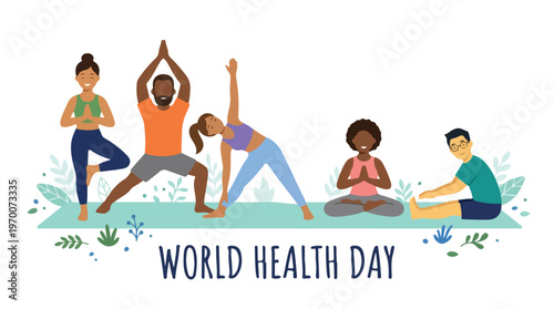 vector of people celebrating "World Healthy Day" 003