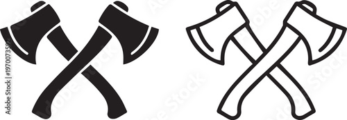 Axe icon, silhouette, logo on white background
