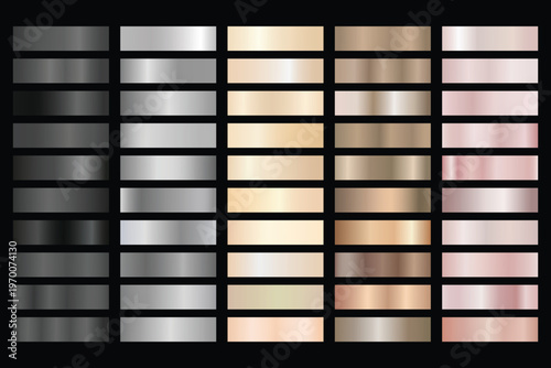 Metallic Gradient Color Swatches Set