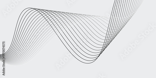 Abstract wave element for design. Digital frequency track equalizer. Stylized line art background. Vector illustration.