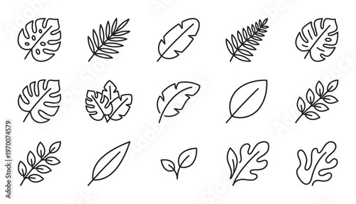 Tropical leaves seamless pattern solid silhouette vector design