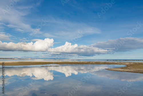 Sea clouds and blue sky Oroklini Larnaca