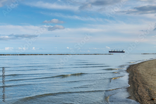Sea clouds and blue sky Oroklini Larnaca